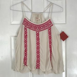 NWT Flowy Embroidered Tank